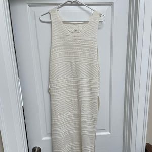 Pink Martini crocheted maxi swimsuit cover-up. Size medium. White knit.